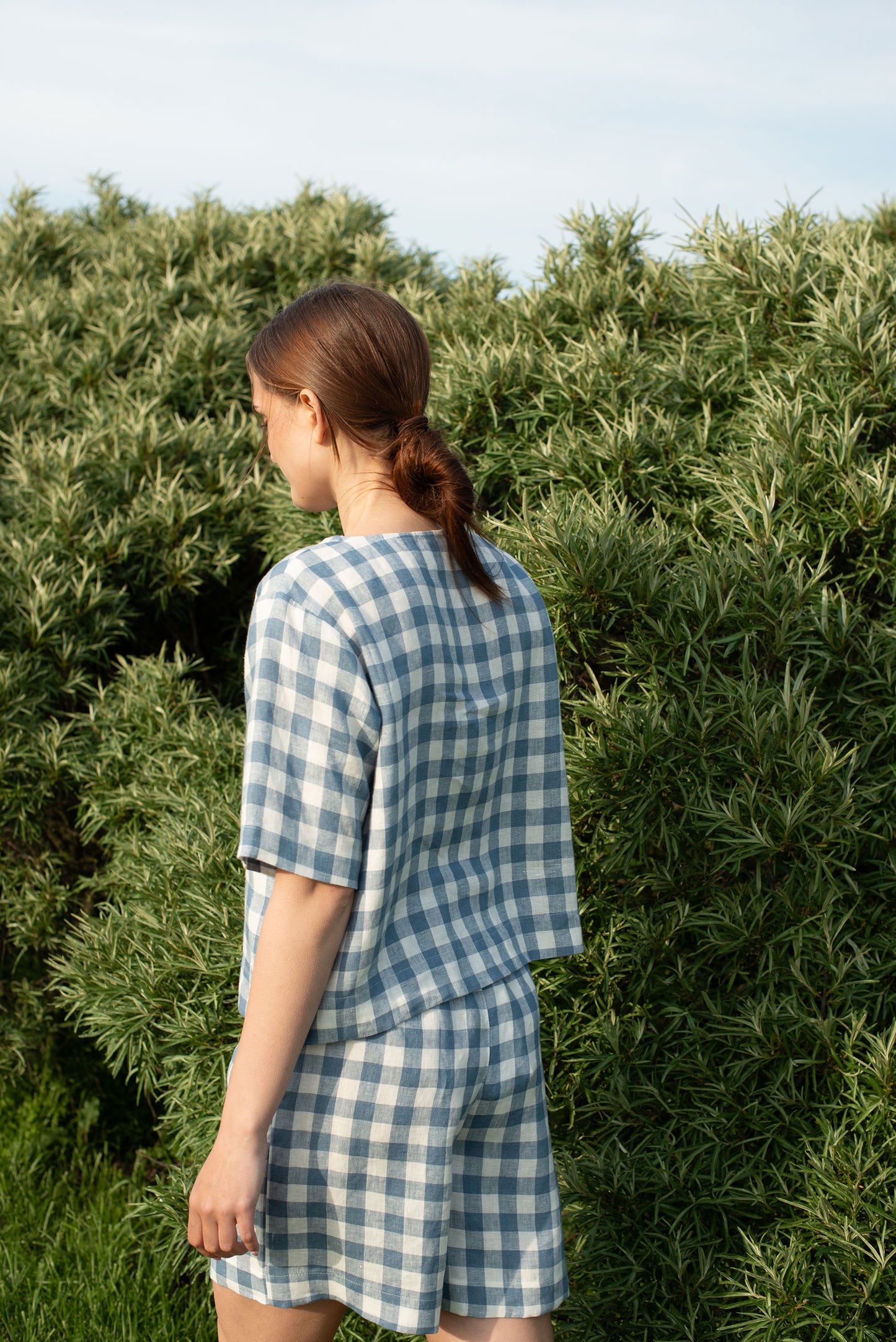 LINEN SHORTS VICHY CHECKS