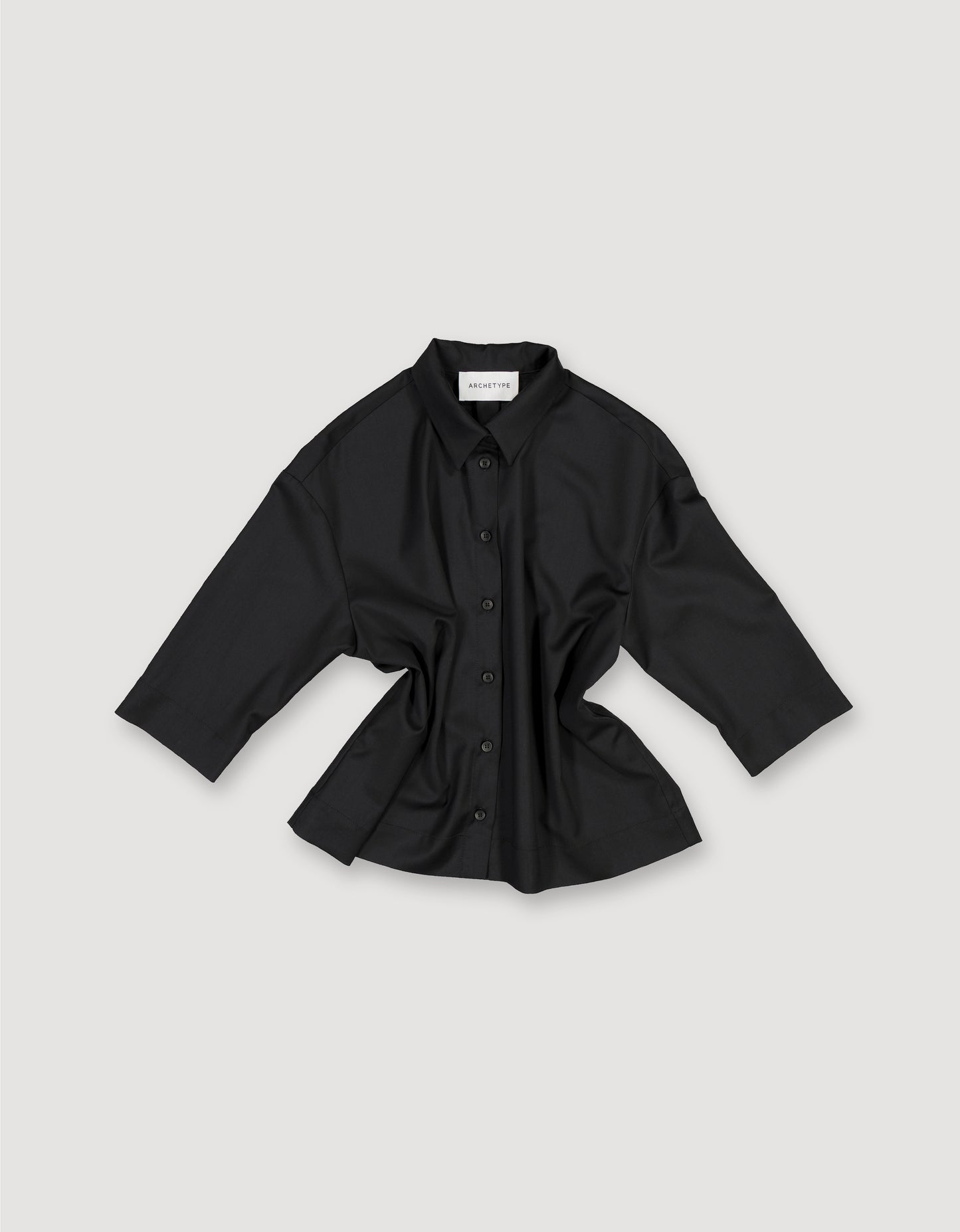 LOOSE WOOL TWILL BLOUSE