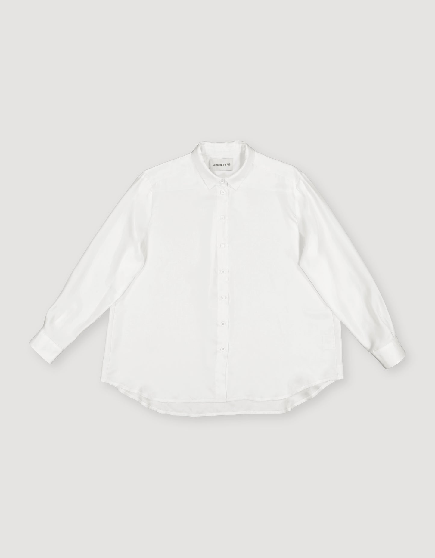 White shirt on a light gray background