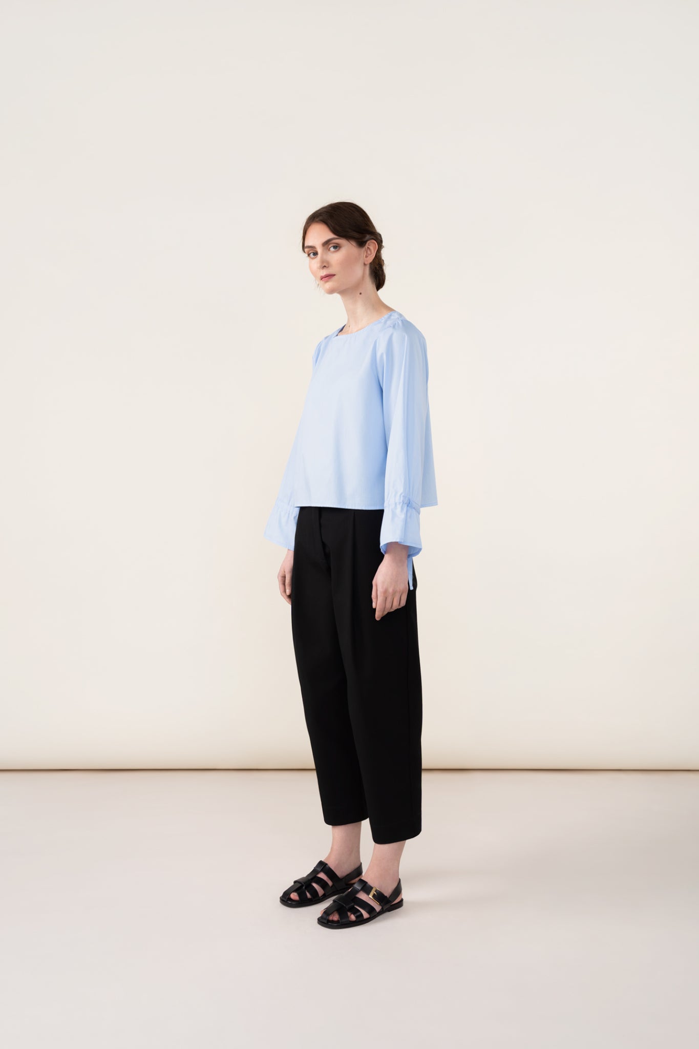 PLEATED CANVAS TROUSERS