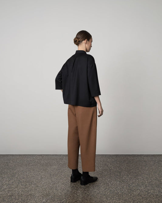 LOOSE WOOL TWILL BLOUSE