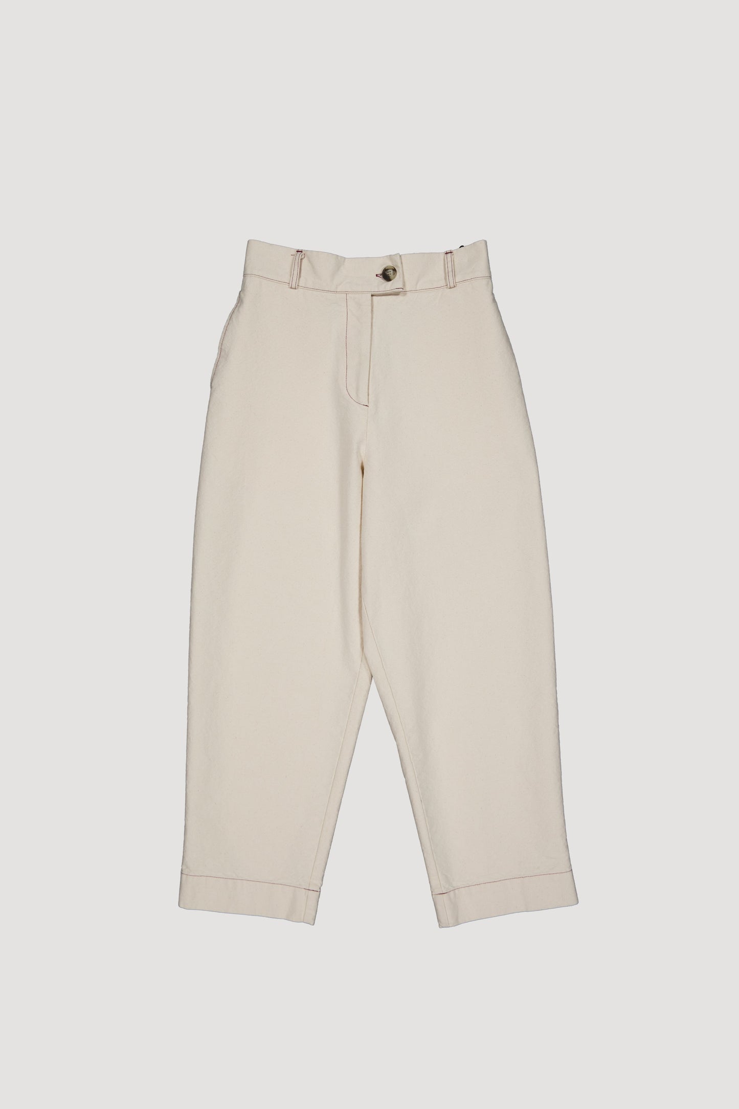 RECYCLED CANVAS BARREL LEG TROUSERS