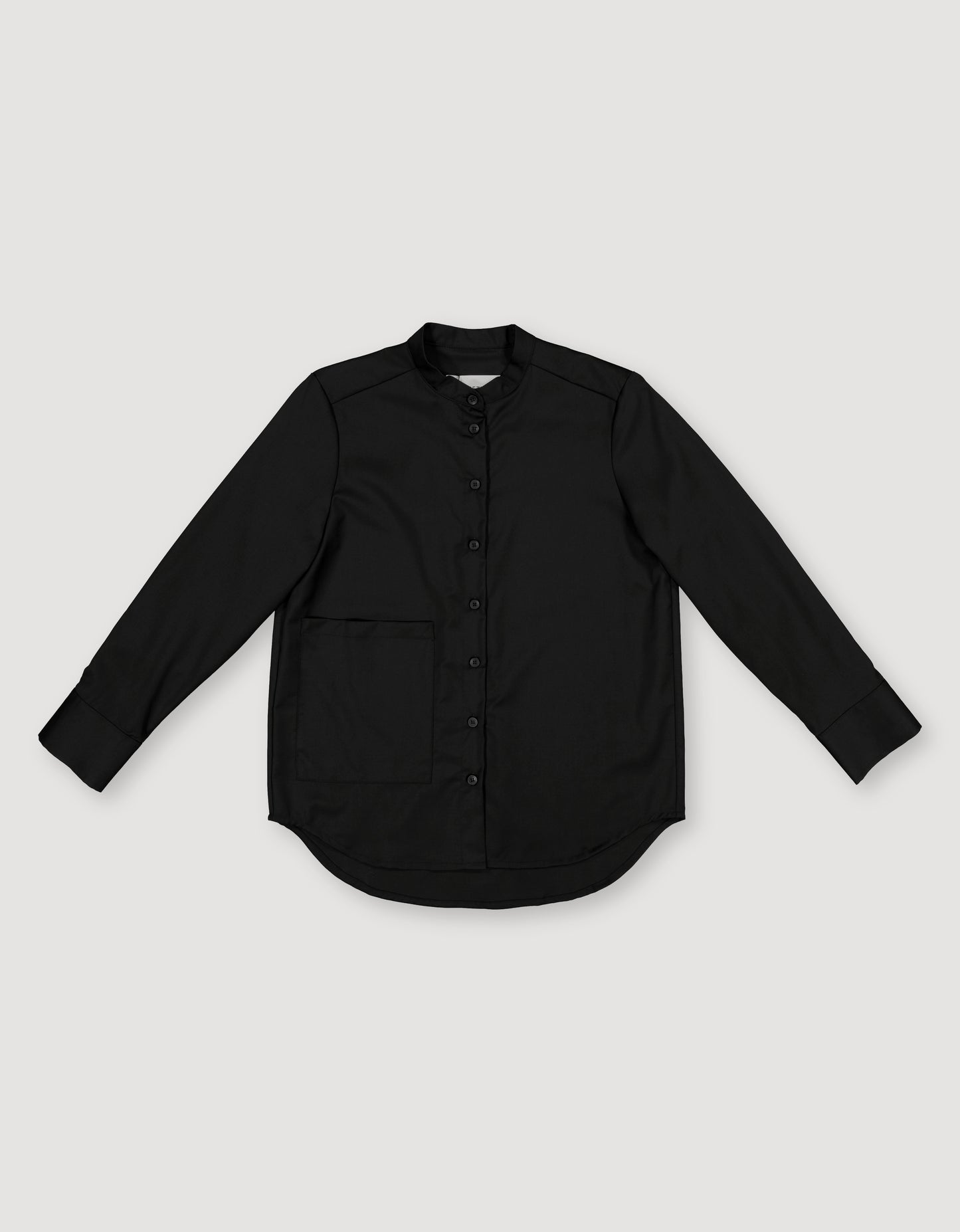 COLLARLESS WOOL SHIRT