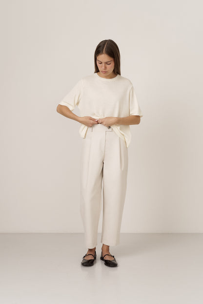 PLEATED COTTON TROUSERS