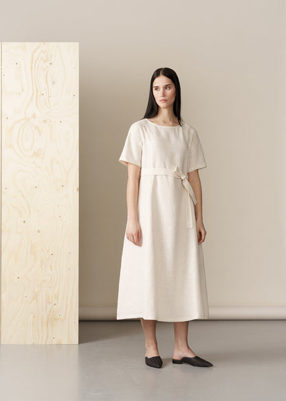LINEN A-LINE DRESS