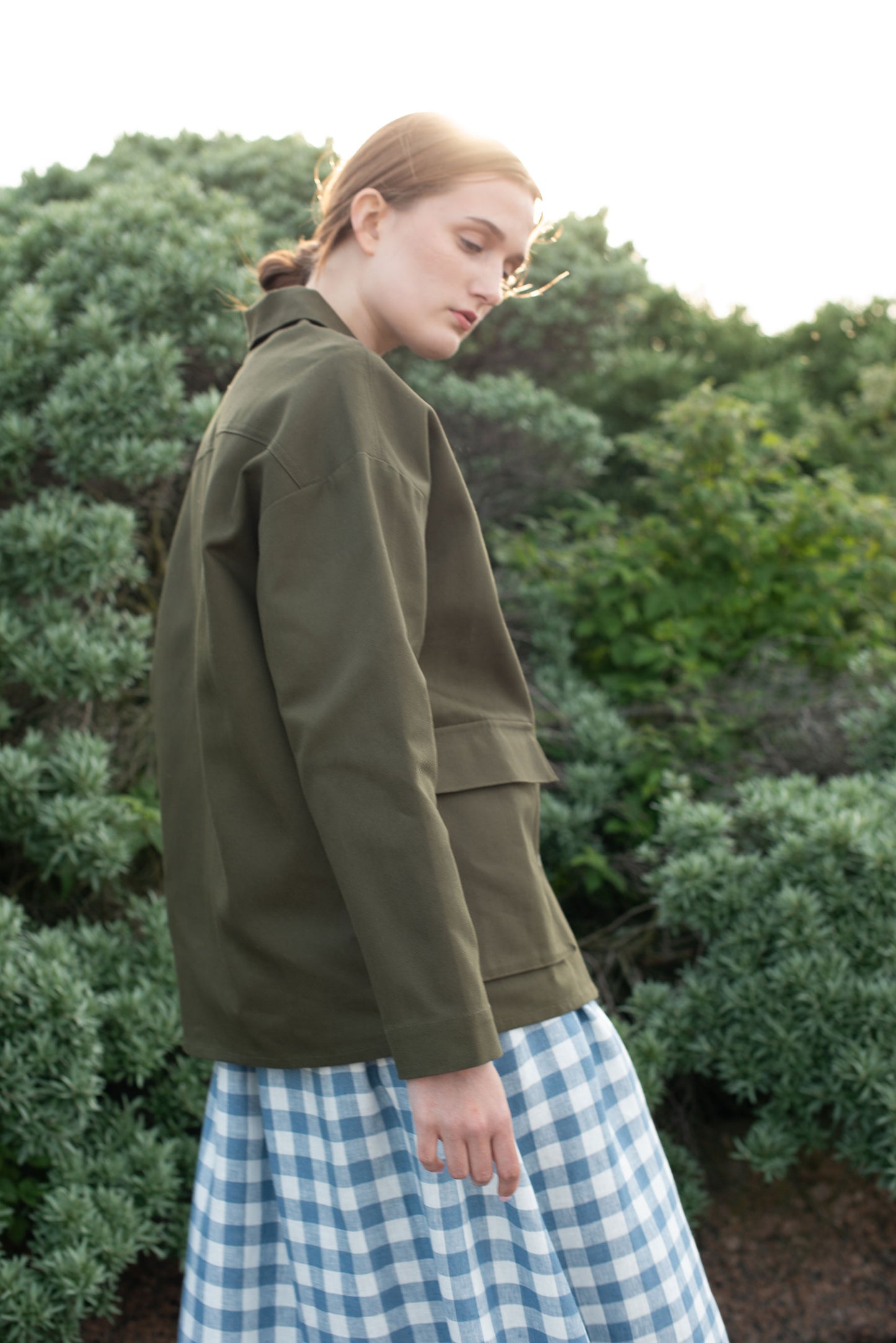 LINEN SKIRT VICHY CHECKS