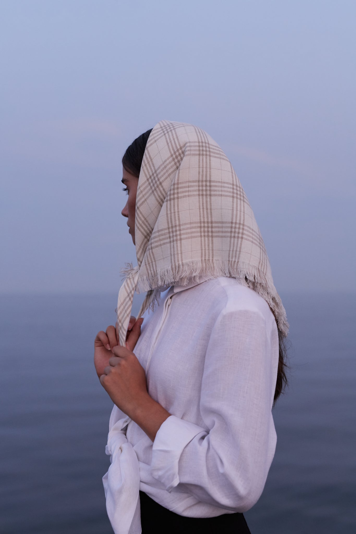 LINEN FRINGE SCARF