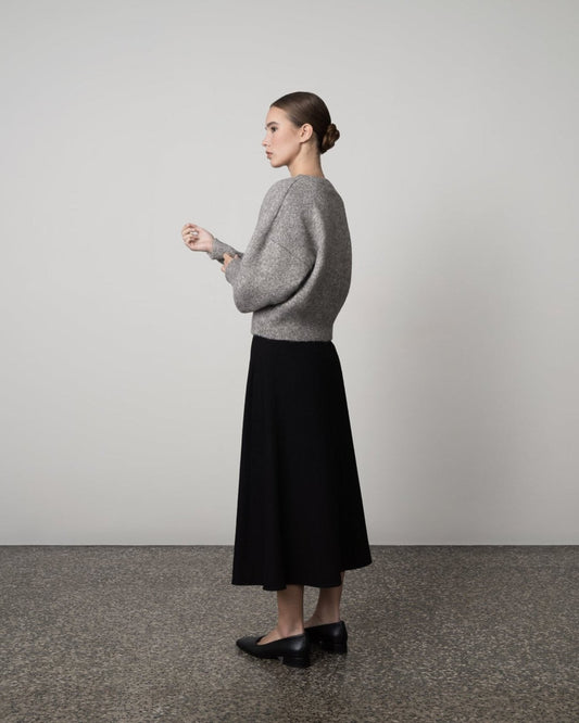 A-LINE WOOL & LINEN SKIRT