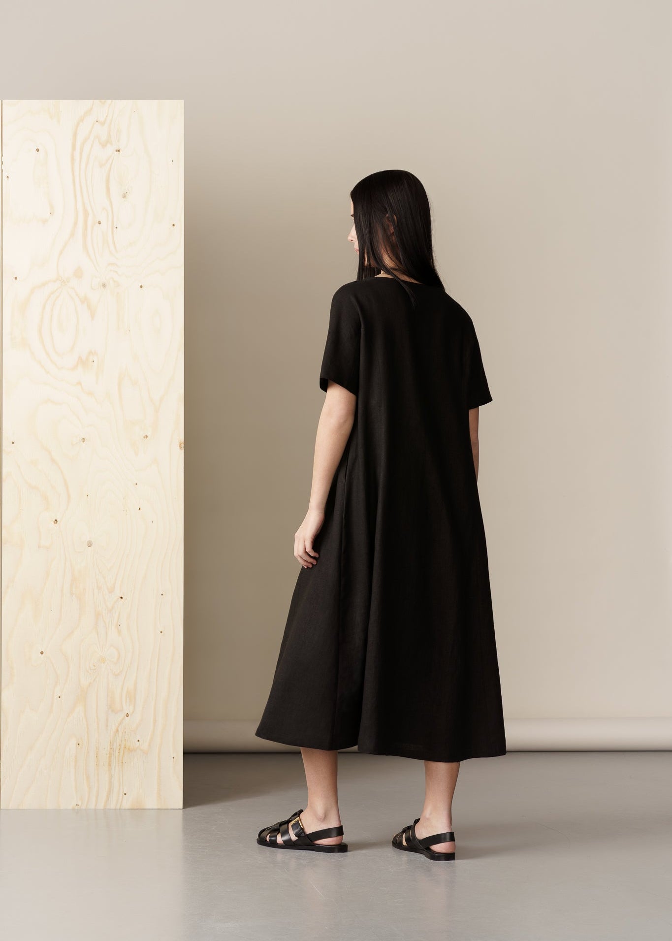 LINEN A-LINE DRESS