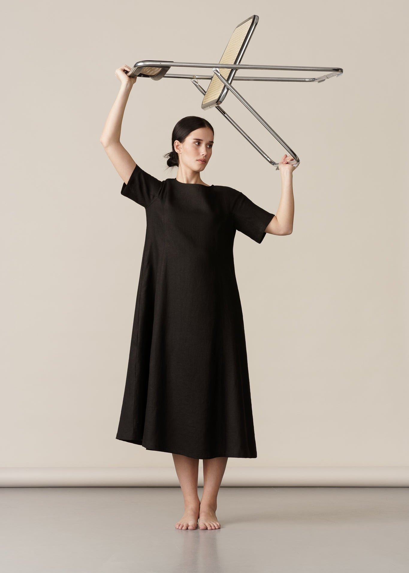 LINEN A-LINE DRESS