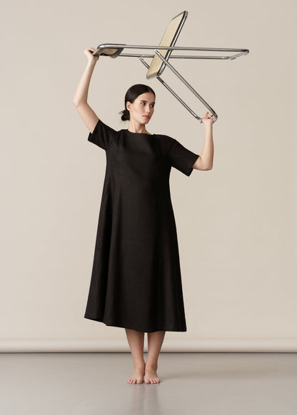 LINEN A-LINE DRESS