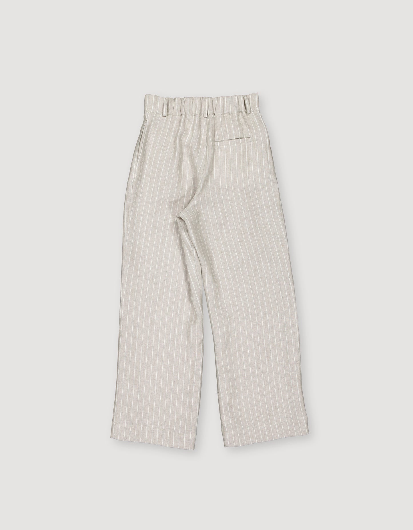 PLEATED LINEN PIN STRIPE TROUSERS