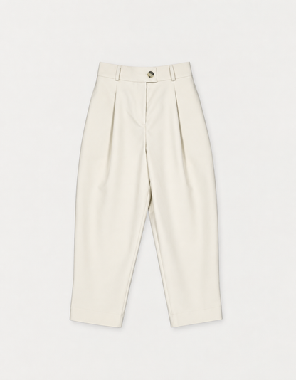 PLEATED COTTON TROUSERS