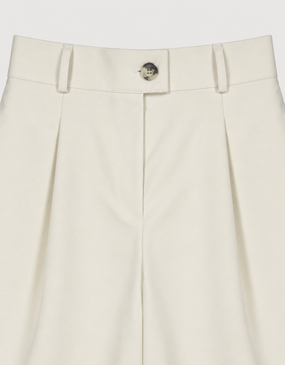 PLEATED COTTON TROUSERS