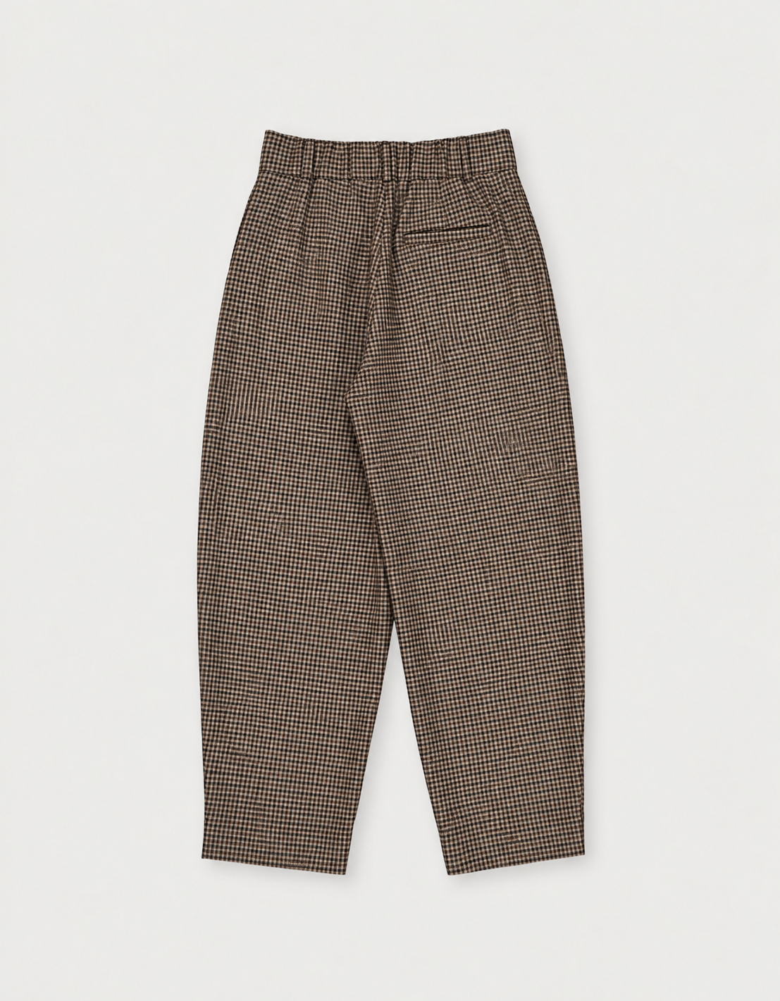 PLEATED WOOL TROUSERS GINGHAM