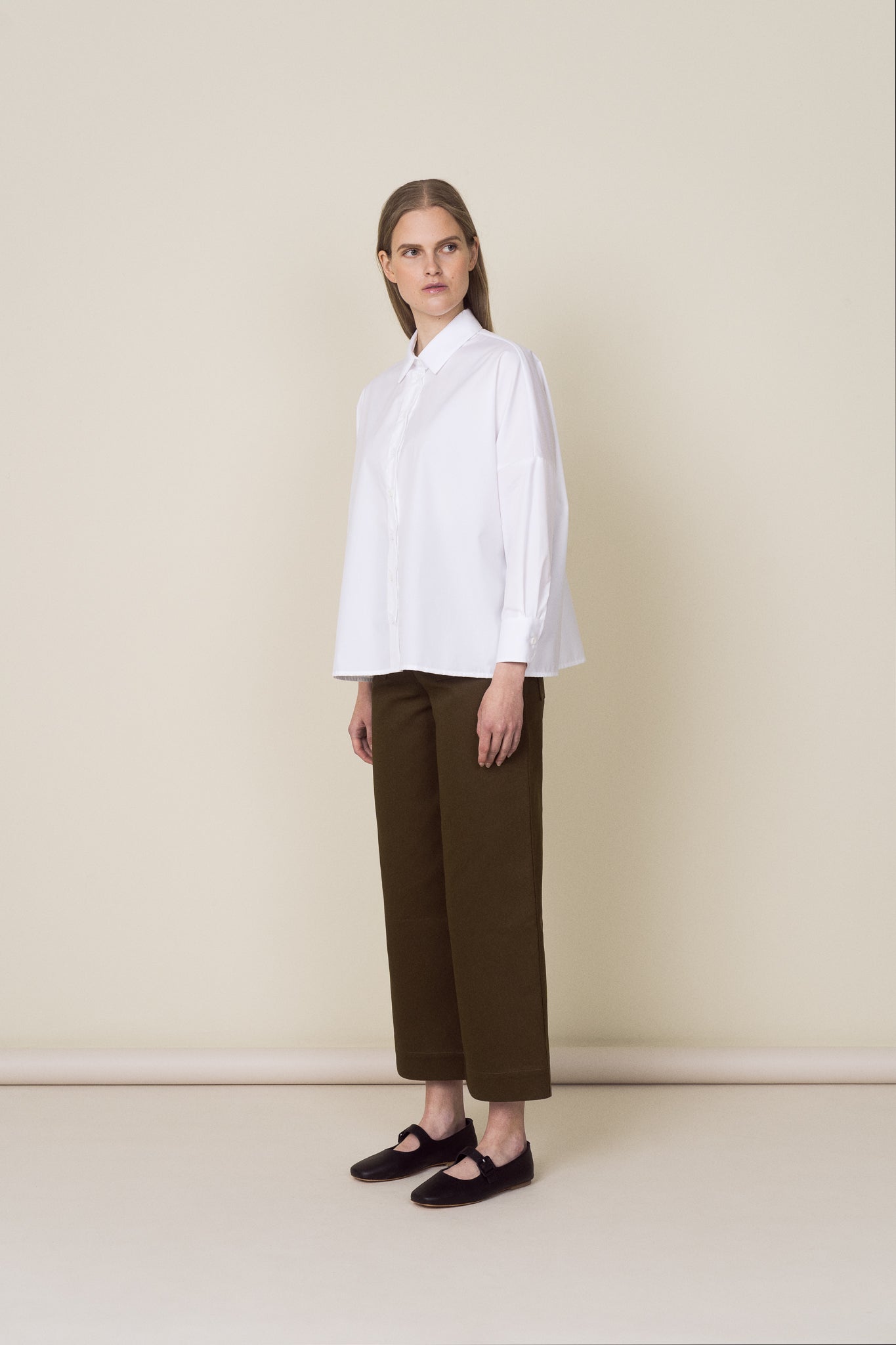 LOOSE TWILL TROUSERS