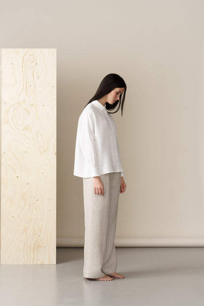 White relaxed linen shirt