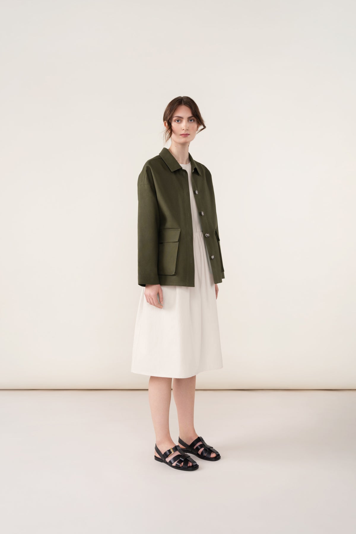 Green canvas coat online