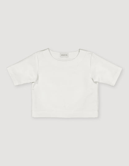CROPPED SILK TWILL SHIRT