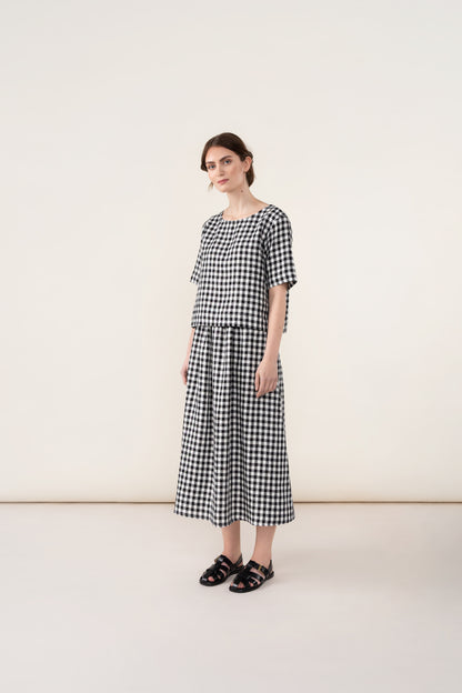 LINEN GINGHAM SKIRT