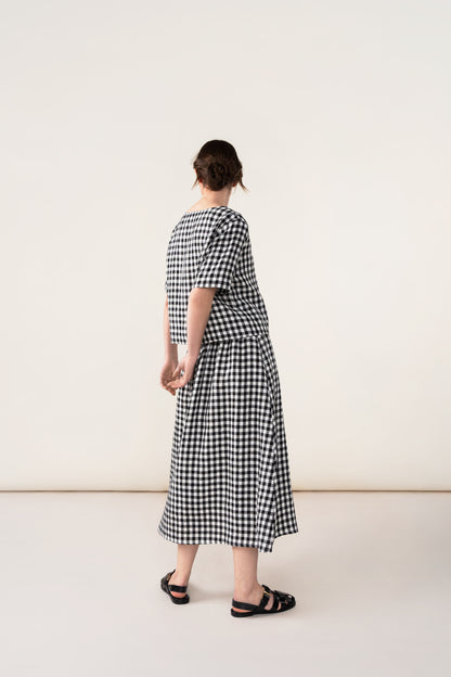 LINEN GINGHAM SKIRT