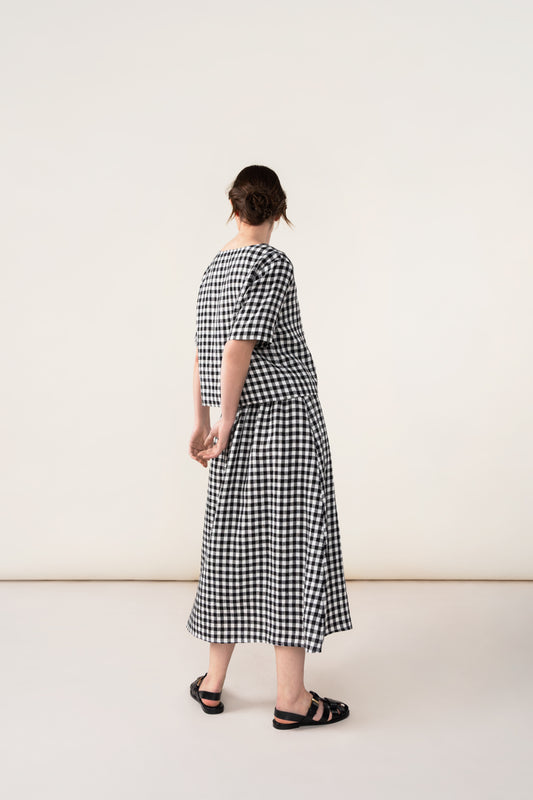 LINEN GINGHAM SKIRT