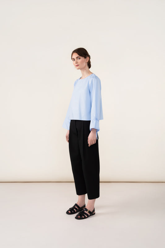 PLEATED CANVAS TROUSERS
