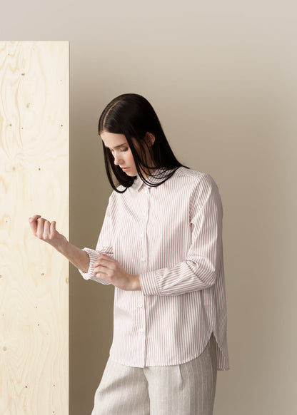COTTON BASIC SHIRT RED STRIPES