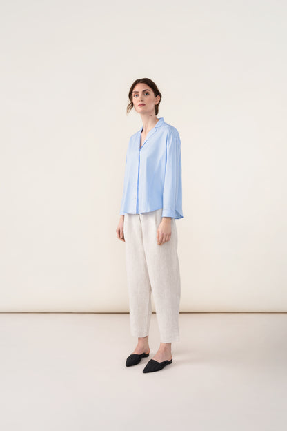 V-NECK COTTON SHIRT