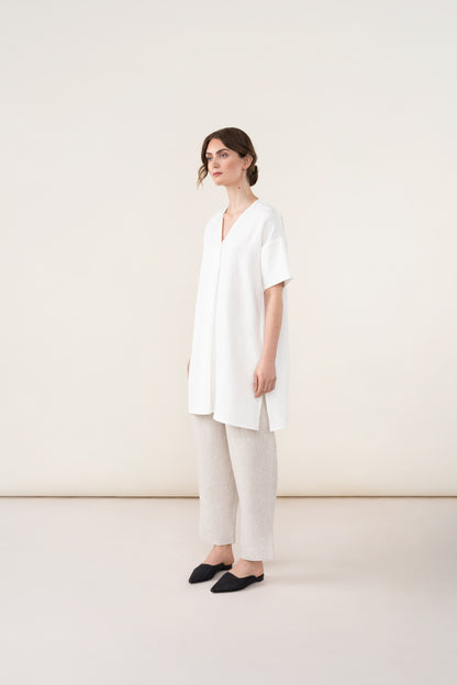 V-NECK LINEN TUNIC