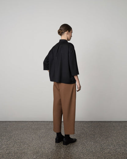 LOOSE WOOL TWILL BLOUSE