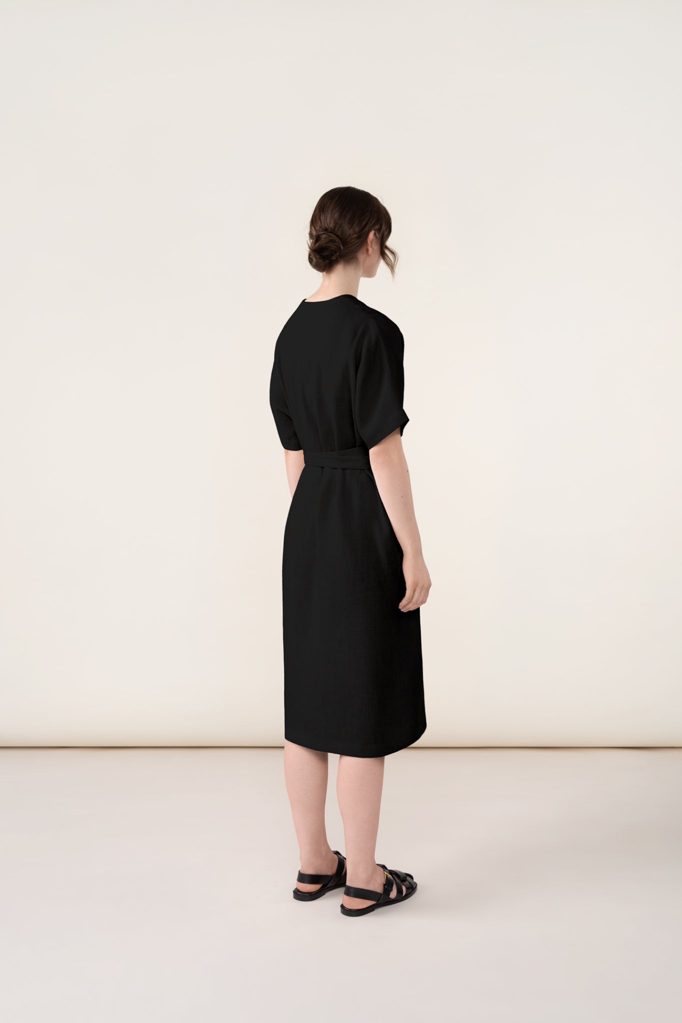 LINEN WRAP DRESS