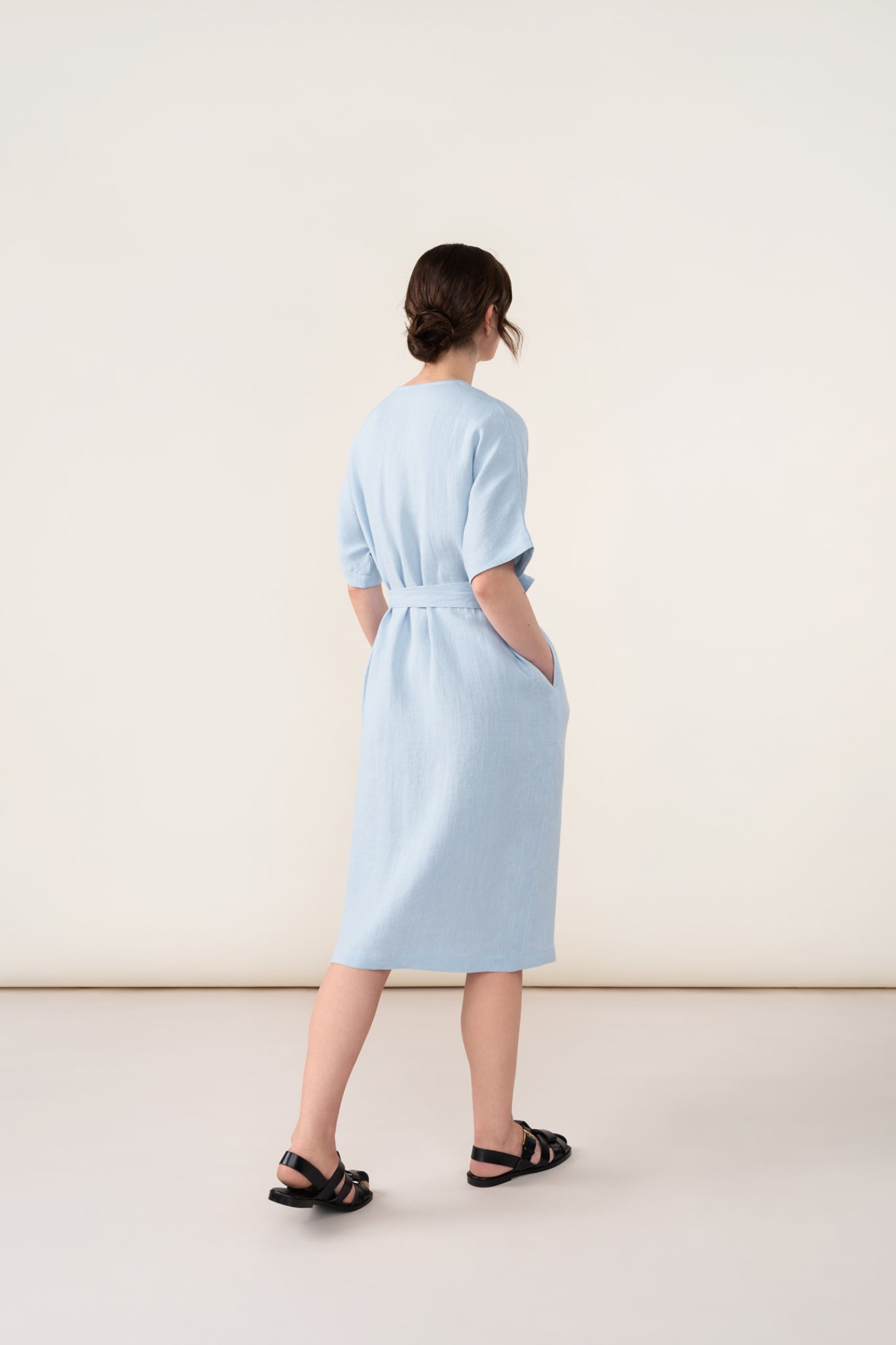 LINEN WRAP DRESS