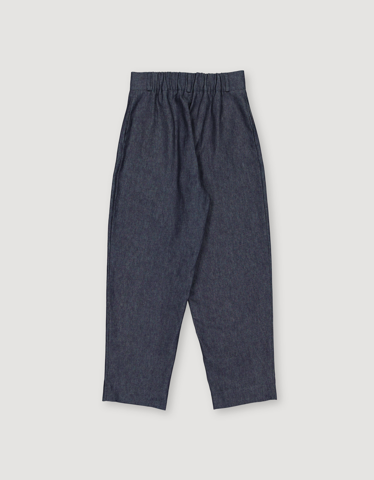 HEMP DENIM BARREL LEG TROUSERS