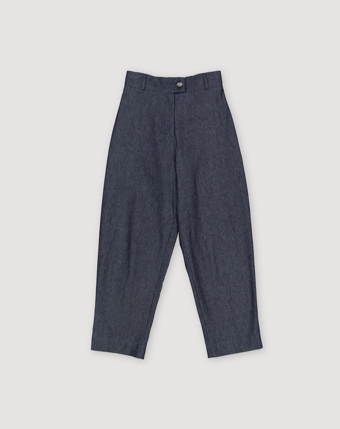 HEMP DENIM BARREL LEG TROUSERS