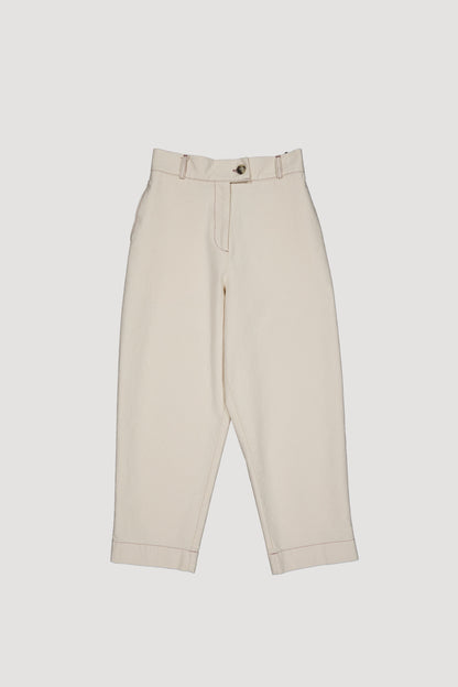 RECYCLED CANVAS BARREL LEG TROUSERS