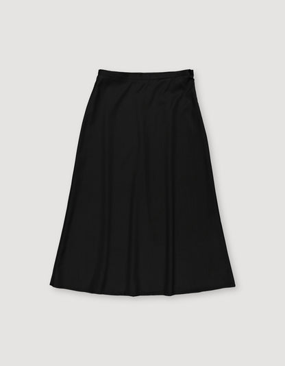 WOOL TWILL MIDI SKIRT