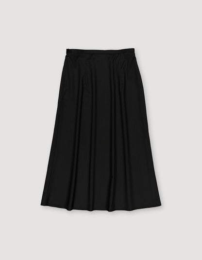 WOOL TWILL MIDI SKIRT