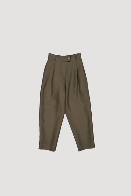 PLEATED LINEN TROUSERS