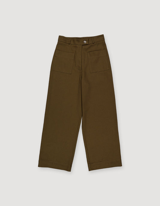 LOOSE TWILL TROUSERS