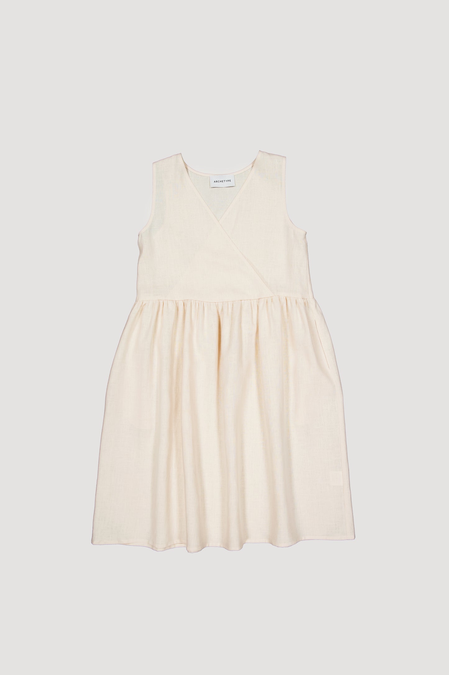 LINEN SMOCK DRESS