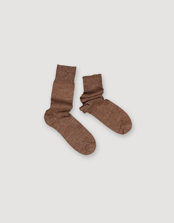 Brown Alpaca Boot Socks