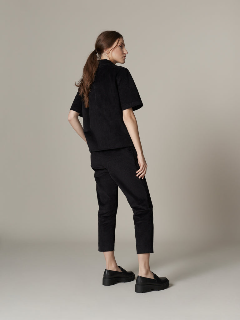 Simple black corduroy outfit