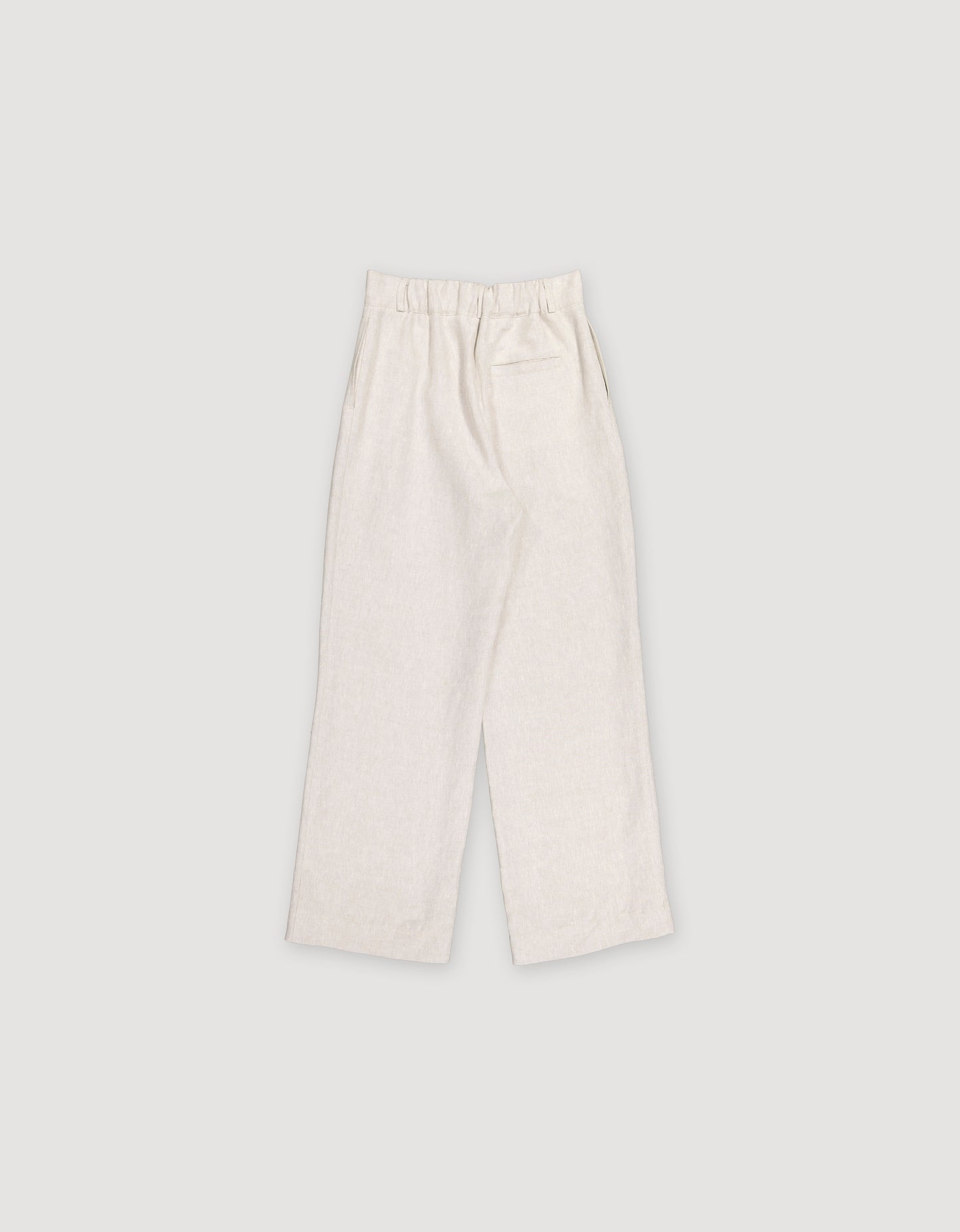 PLEATED LINEN STRAIGHT-LEG TROUSERS