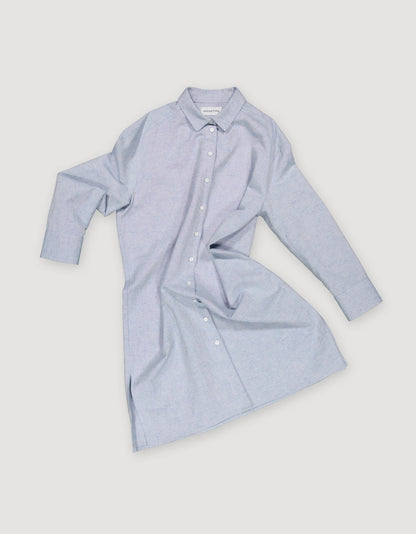 LINEN & COTTON SHIRT DRESS
