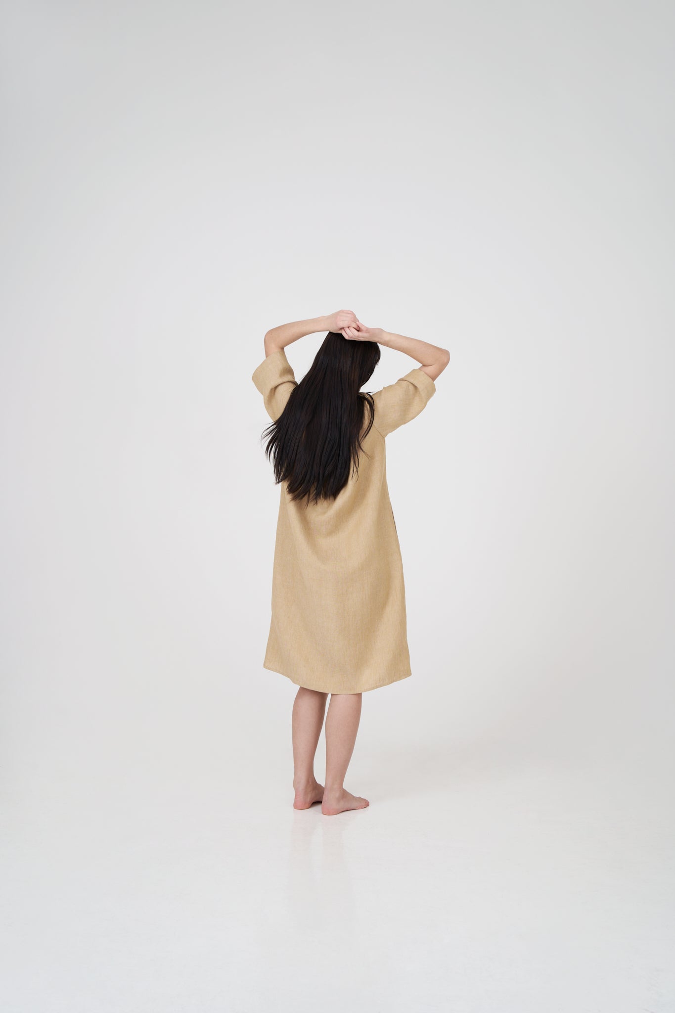 BOXY LINEN SHIRT DRESS