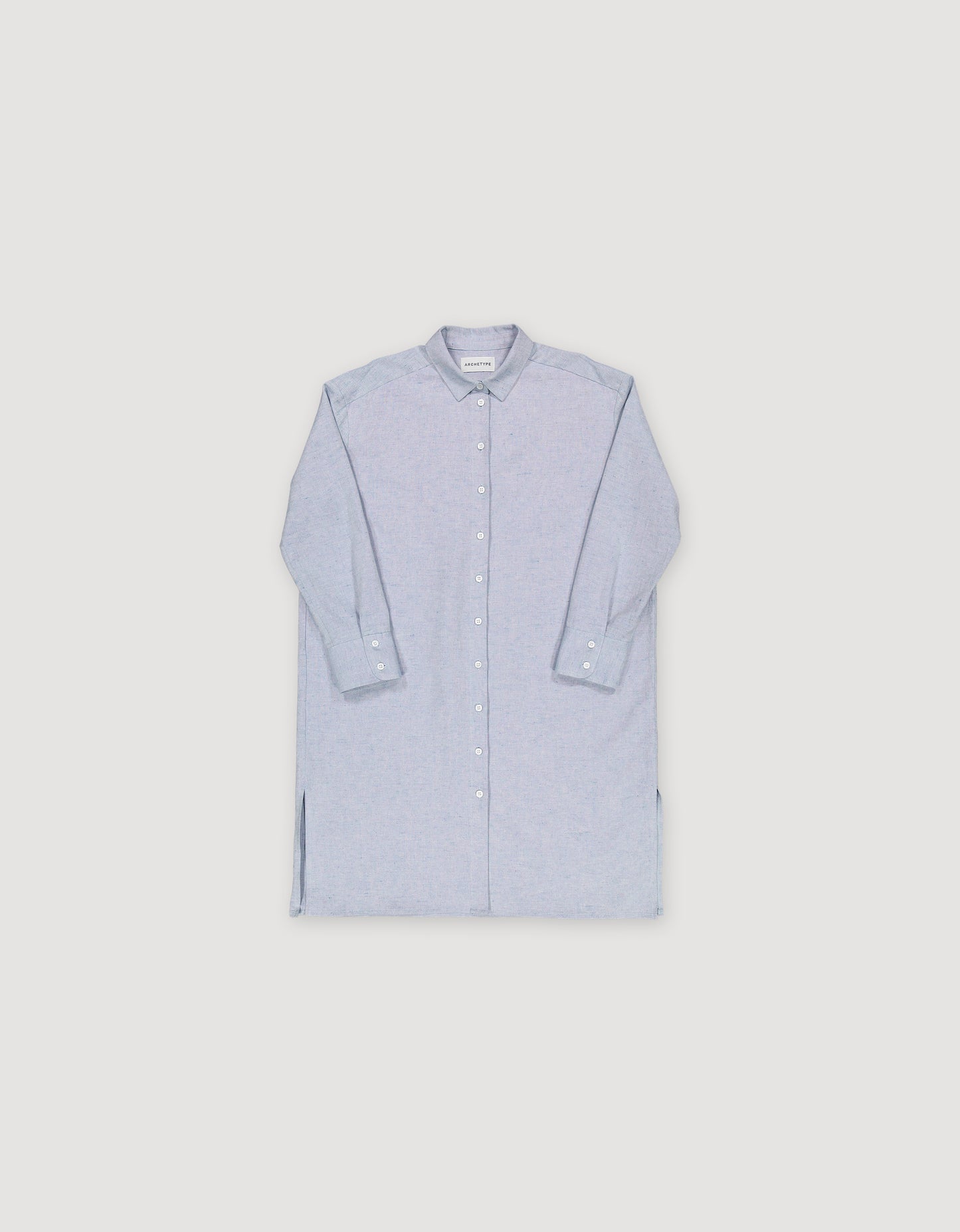 LINEN & COTTON SHIRT DRESS