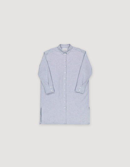 LINEN & COTTON SHIRT DRESS