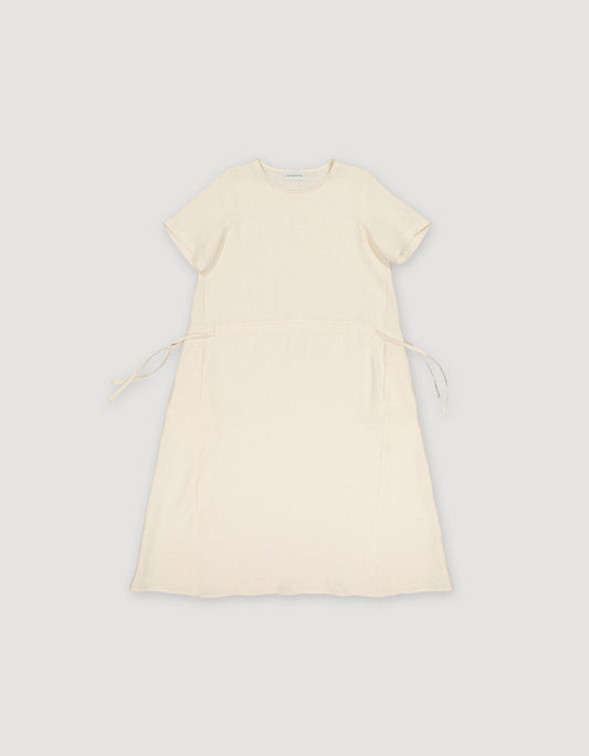 GATHERED LINEN DRESS