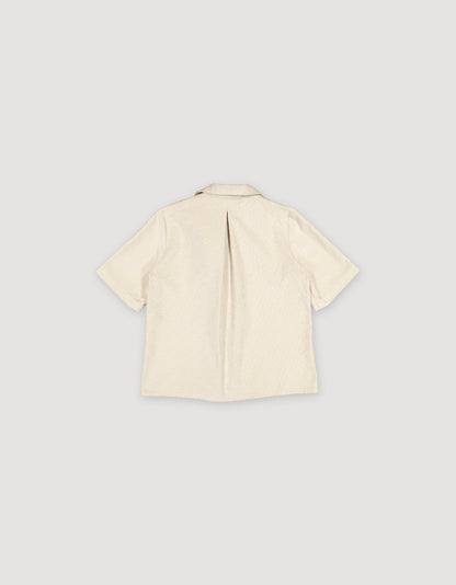 White boxy short sleeve shirt